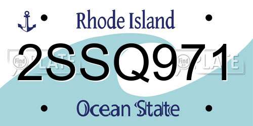 2SSQ971 Rhode Island License Plate