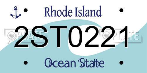 2ST0221 Rhode Island License Plate