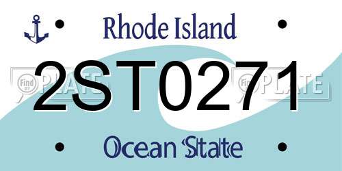 2ST0271 Rhode Island License Plate