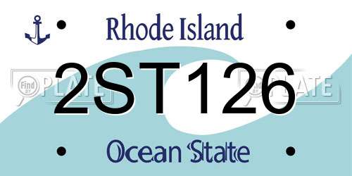 2ST126 Rhode Island License Plate