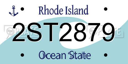 2ST2879 Rhode Island License Plate