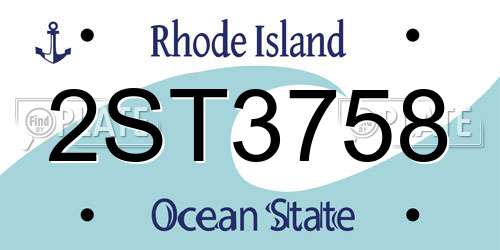 2ST3758 Rhode Island License Plate
