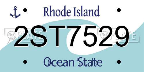 2ST7529 Rhode Island License Plate
