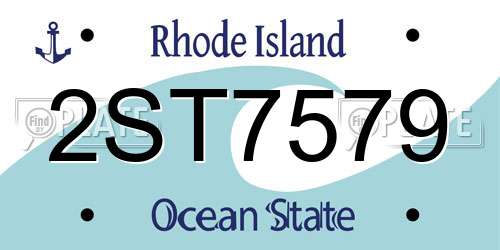 2ST7579 Rhode Island License Plate