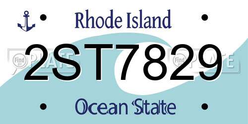 2ST7829 Rhode Island License Plate