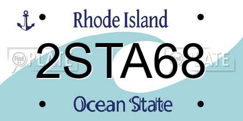 2STA68 Rhode Island License Plate