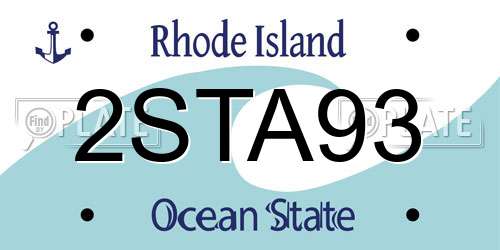 2STA93 Rhode Island License Plate