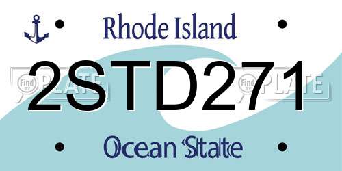 2STD271 Rhode Island License Plate