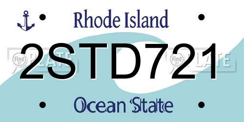 2STD721 Rhode Island License Plate