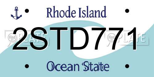 2STD771 Rhode Island License Plate
