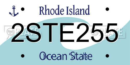 2STE255 Rhode Island License Plate