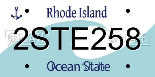2STE258 Rhode Island License Plate