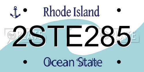 2STE285 Rhode Island License Plate