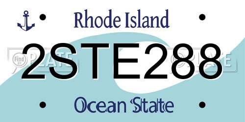 2STE288 Rhode Island License Plate