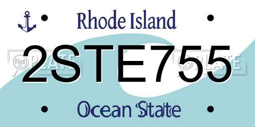 2STE755 Rhode Island License Plate