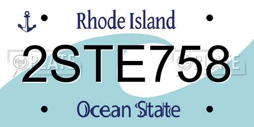2STE758 Rhode Island License Plate