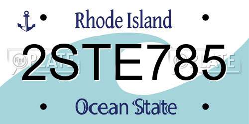 2STE785 Rhode Island License Plate