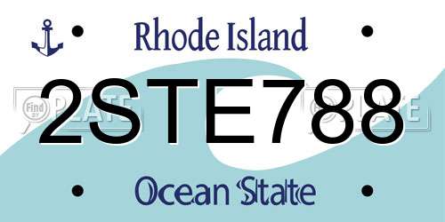 2STE788 Rhode Island License Plate