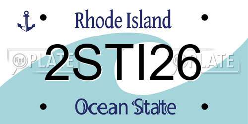 2STI26 Rhode Island License Plate