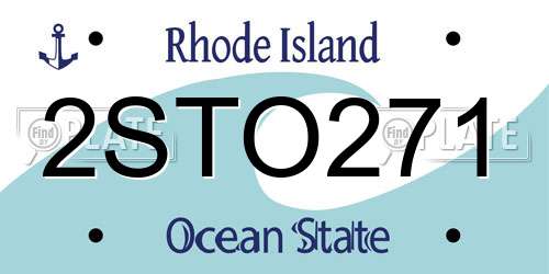 2STO271 Rhode Island License Plate