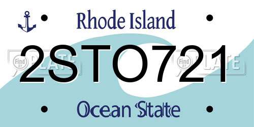 2STO721 Rhode Island License Plate