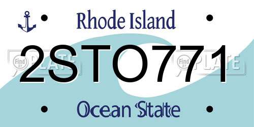 2STO771 Rhode Island License Plate