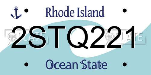 2STQ221 Rhode Island License Plate