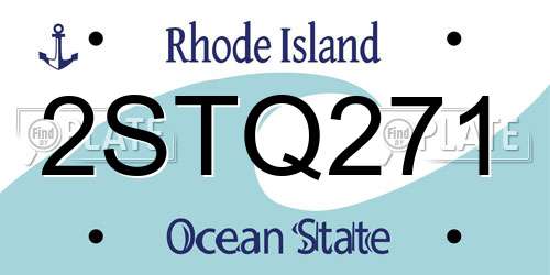 2STQ271 Rhode Island License Plate
