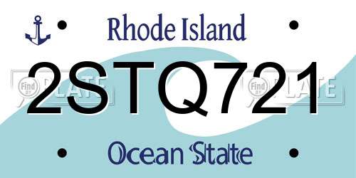 2STQ721 Rhode Island License Plate