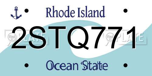 2STQ771 Rhode Island License Plate