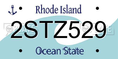 2STZ529 Rhode Island License Plate
