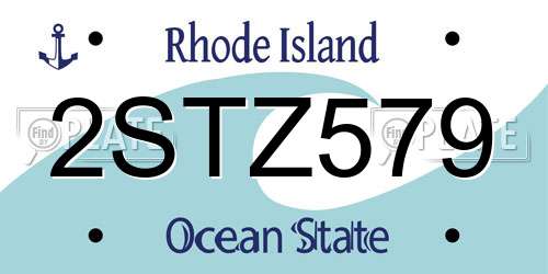 2STZ579 Rhode Island License Plate
