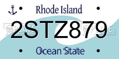 2STZ879 Rhode Island License Plate