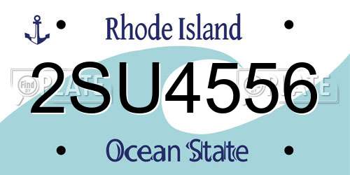 2SU4556 Rhode Island License Plate