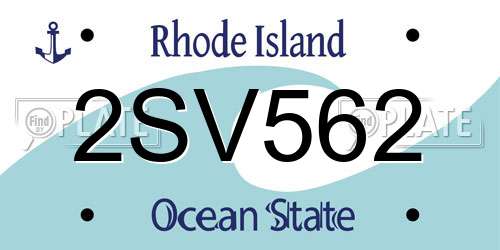2SV562 Rhode Island License Plate