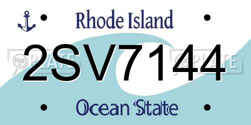 2SV7144 Rhode Island License Plate