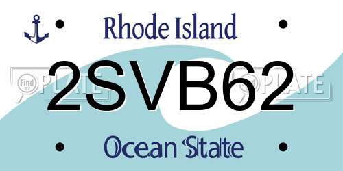 2SVB62 Rhode Island License Plate