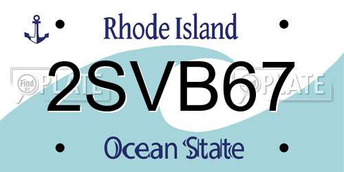 2SVB67 Rhode Island License Plate
