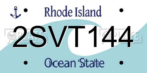 2SVT144 Rhode Island License Plate