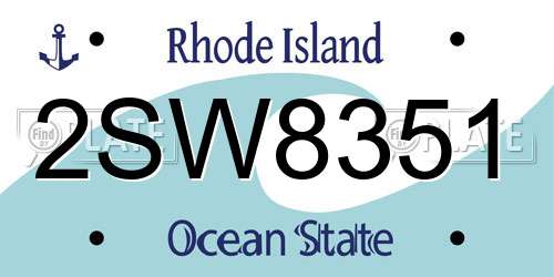 2SW8351 Rhode Island License Plate