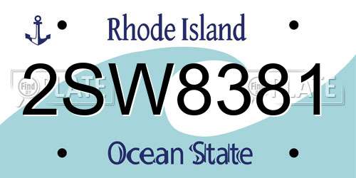 2SW8381 Rhode Island License Plate