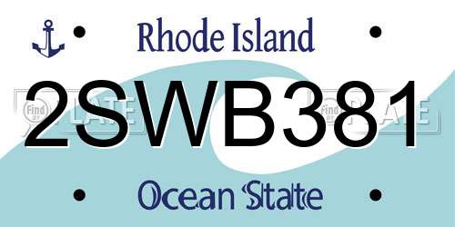 2SWB381 Rhode Island License Plate