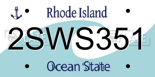 2SWS351 Rhode Island License Plate