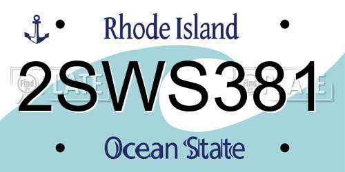 2SWS381 Rhode Island License Plate