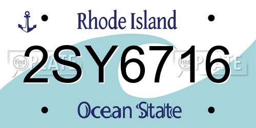 2SY6716 Rhode Island License Plate