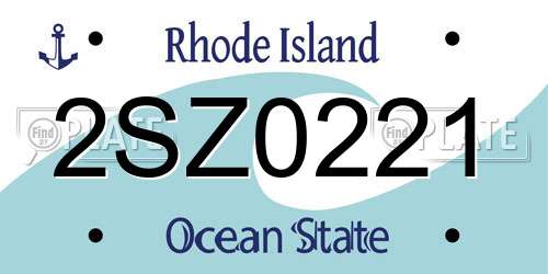 2SZ0221 Rhode Island License Plate