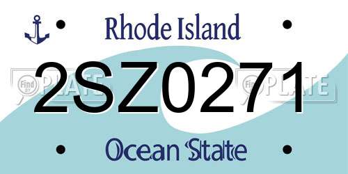 2SZ0271 Rhode Island License Plate
