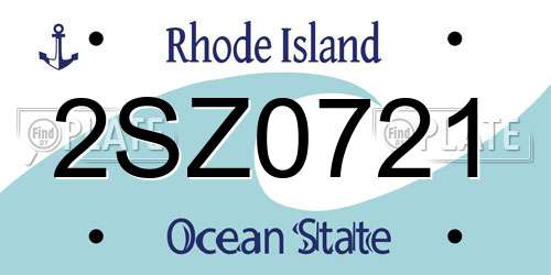 2SZ0721 Rhode Island License Plate