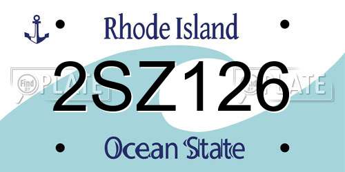 2SZ126 Rhode Island License Plate