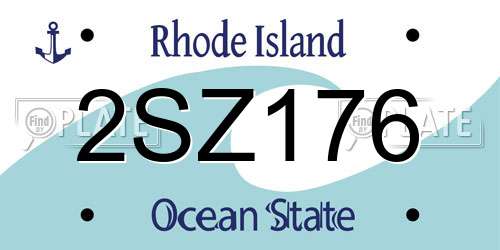2SZ176 Rhode Island License Plate